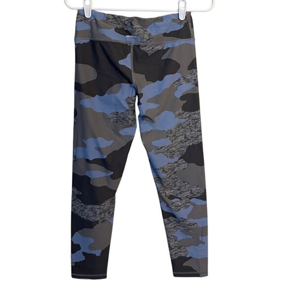 Aerie Camo Print Mid-Rise Drawstring 7/8 Leggings Stretch Blue Gray Size Medium - Picture 2 of 3